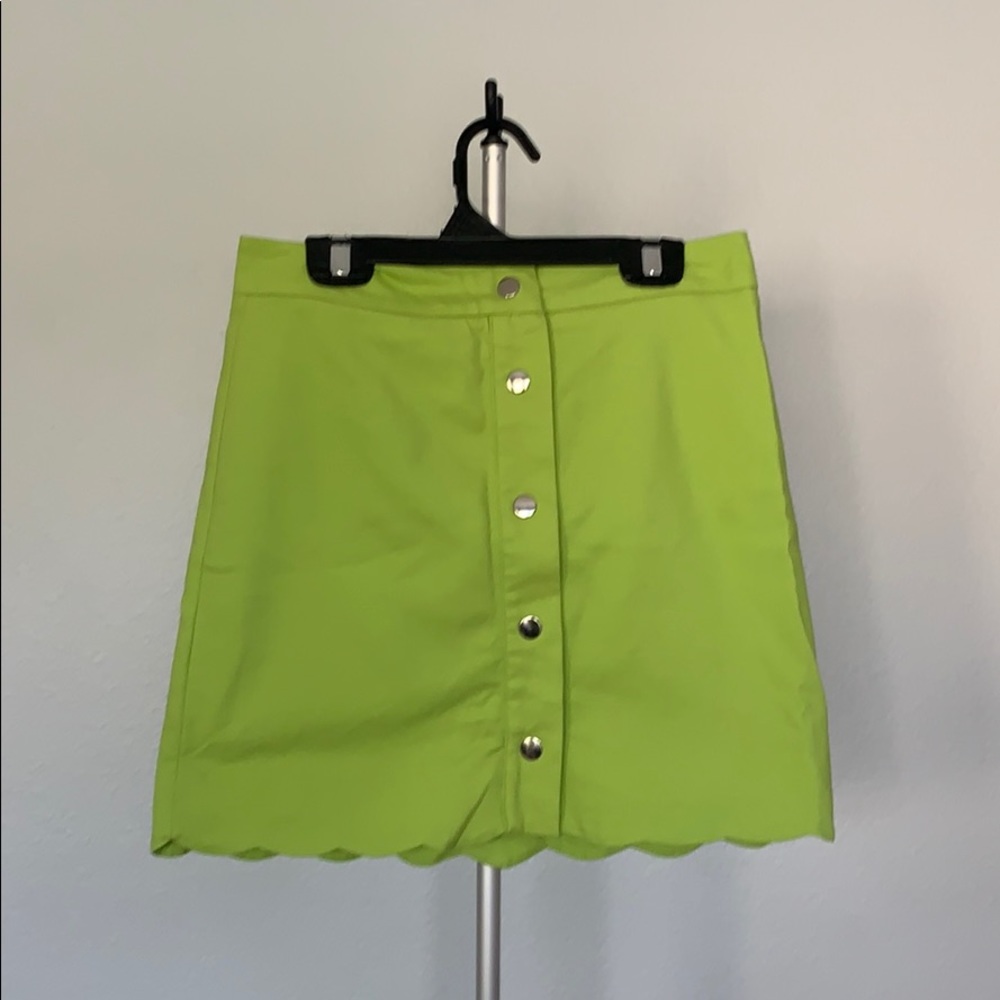 Neon Green Scalloped Skirt